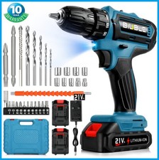 2 Battery Cordless Drill Combi Driver High Power Electric Screwdriver Set Tool