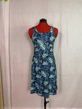 COLUMBIA BLUE FLORAL SLEEVELESS OMNI-FREEZE UPF50 PFG FREEZER III DRESS Sz XS