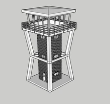 HO 1/87 Modern Yard Master Tower Scale Model Railroad Building Kit