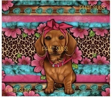 20oz Sublimation Tumbler Wrap Pink Dachshund Ready To Press Heat Transfer