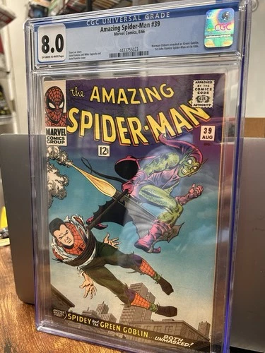 Amazing Spider-Man 39 CGC 8.0 Marvel 1966 Green Goblin Revealed 1st John Romita!