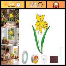 Unfinished Stained Glass Kits for DIY Crafts - Daffodil Design, Solder Wire Br