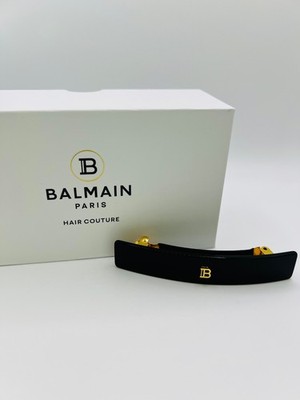 BALMAIN Hair Cellulose Acetate Barrette Medium Black New Authentic Fast Shipping