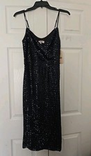 Nanette Lepore Navy Sequin Sleeveless Size 4 Formal Party Dance $198