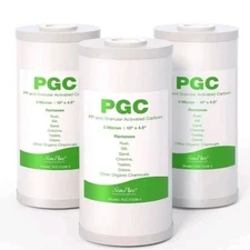 SimPure Replacement Cartridge 5 Micron 3 Piece Water Filters 10"X4.5" PGC-F10B-5