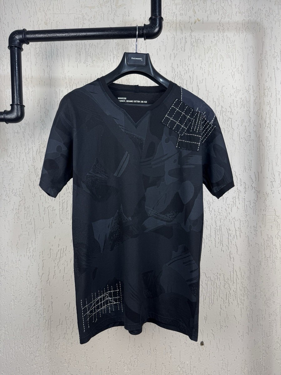 Maharishi Patchwork T-Shirt Black Size Medium Embroidered Organic
