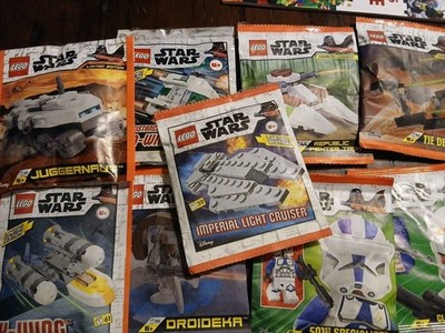 Starwars Lego 9 x kleine Modelle mit Tüte / Figuren ungeöffnet 