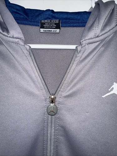 Teen Jordan Gray & Blue Track Jacket Hoodie Size Large - Picture 3 of 8