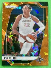 A'ja Wilson 2024 Panini Prizm WNBA ORANGE ICE PRIZM Card #86 ACES
