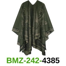 Urban CoCo Women's Color Block Shawl Wrap Open Front Poncho Cape, ONE SIZE