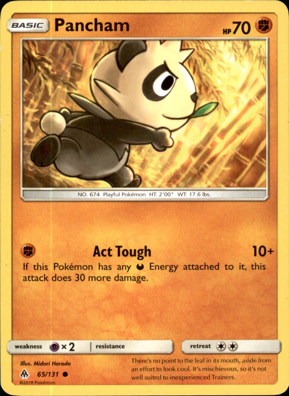 Pancham 65/131 - Pokemon SM - Forbidden Light - LP