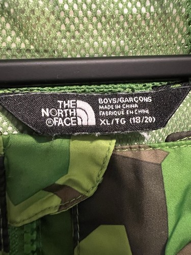 The North Face Jacket Boys Large 14/16 Green Hooded Rain Coat Youth Kids Dryvent - Picture 15 of 19