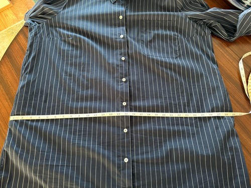 Universal Standard Poplin Oversized Navy Striped Shirt Dress Long Sleeve M 18/20 - Picture 8 of 15