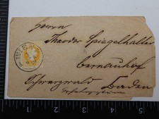 Austria 1859 Vienna SC 27 P9 5 2kr Yellow USED ON Cover to London WRAPPER
