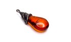 Vintage Sterling Silver Amber Pendant Charm — photo 2
