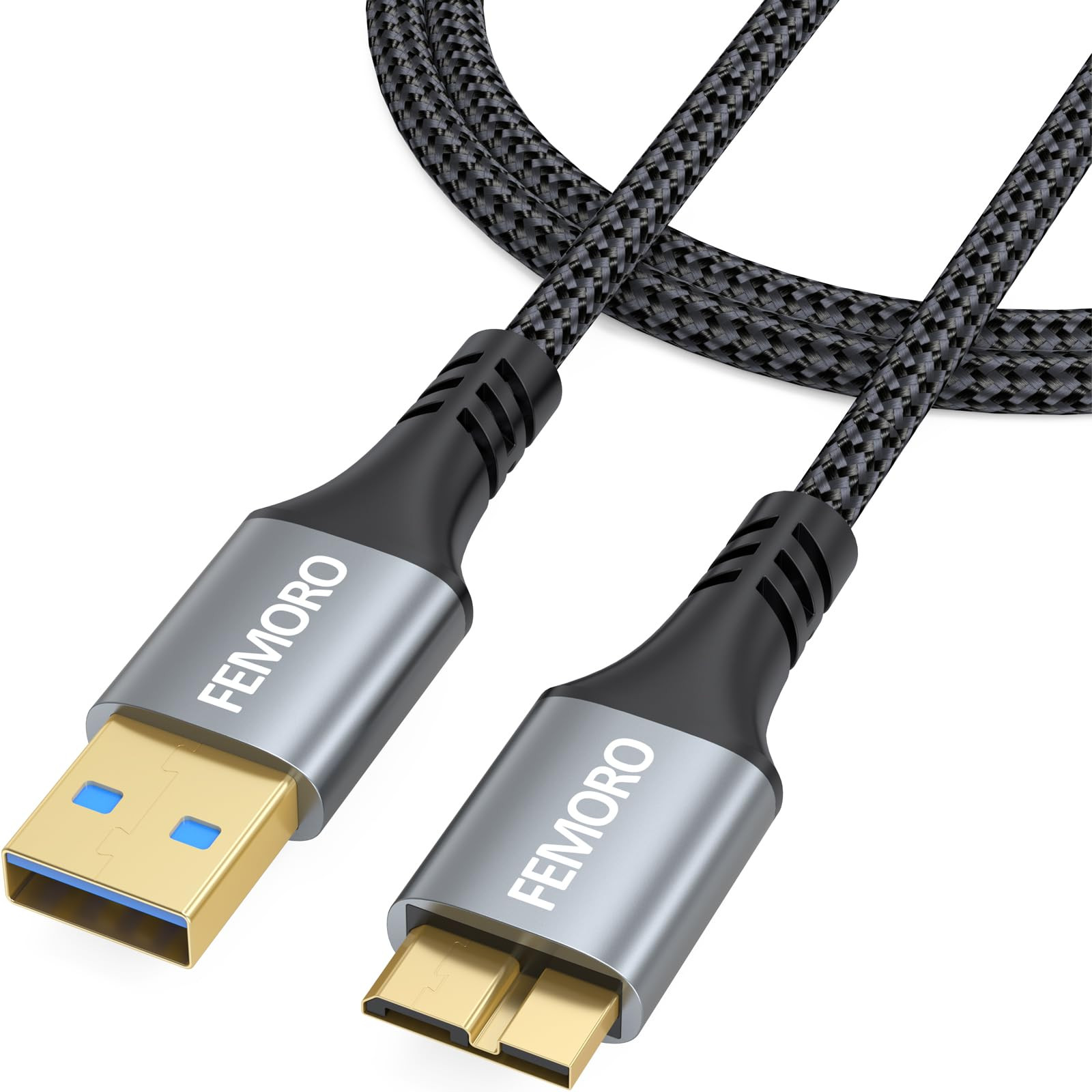 FEMORO External Hard Drive Cable 3Ft 5Gbps Data Transfer, Replacement USB 3.0...-image