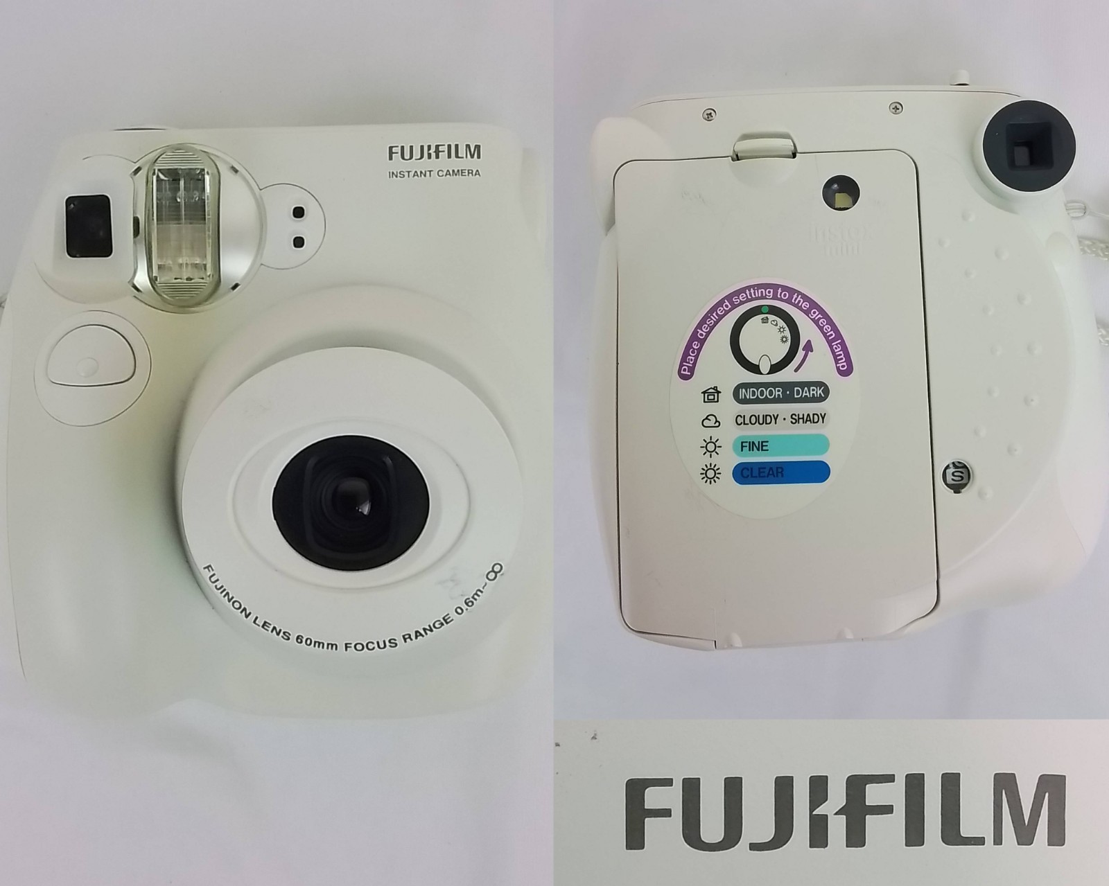 Fujifilm Instax Mini 7S White Instant Camera Untested AS IS #J3333-image