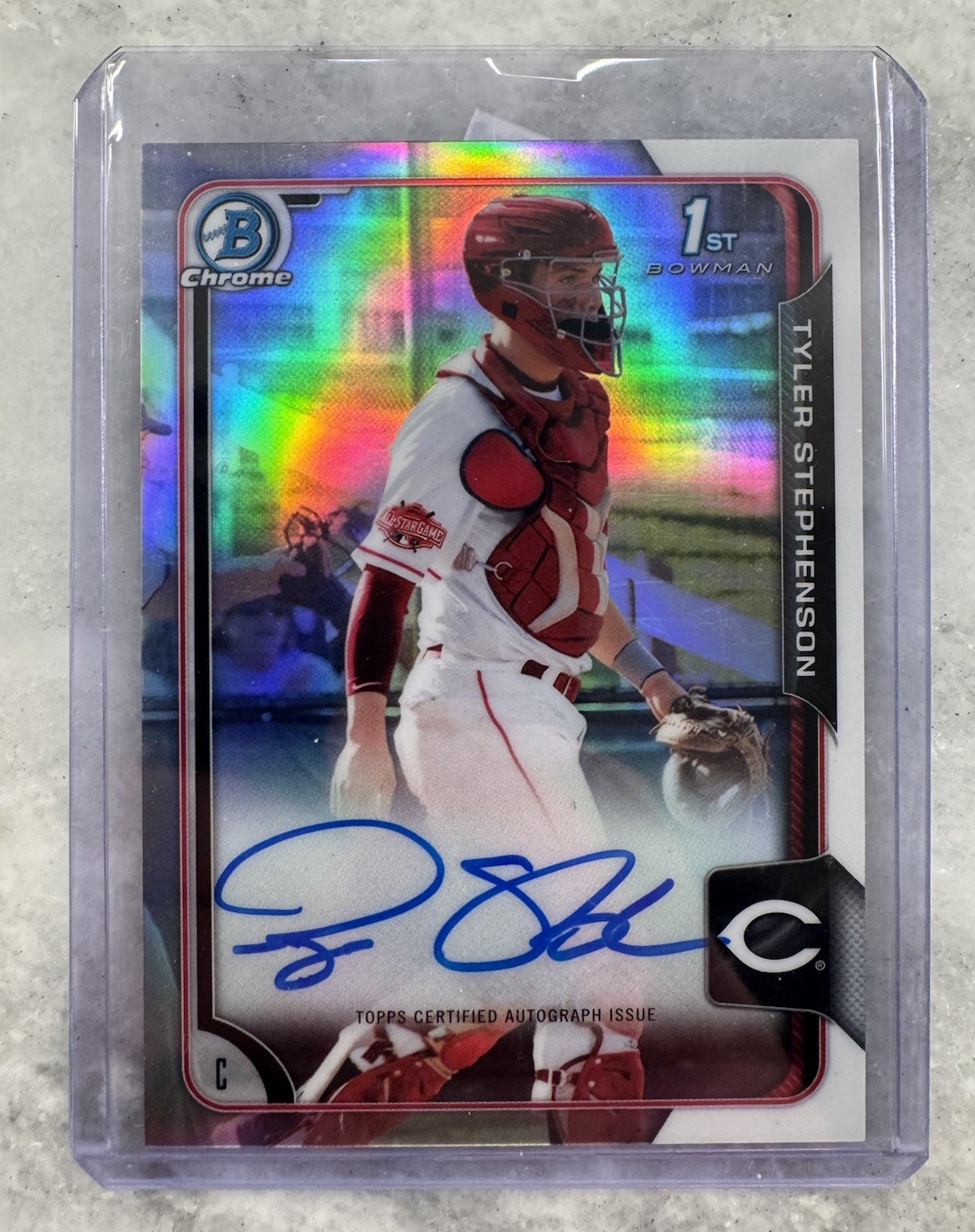 2015 Bowman Draft Chrome TYLER STEPHENSON REFRACTOR AUTO 1ST ROOKIE RC SP REDS