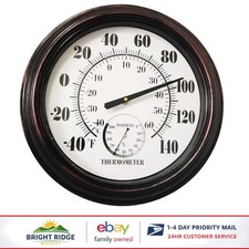 Classic 12 Inch Waterproof Thermometer with Fast Response Time for All Climates