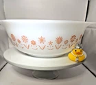 Vintage Glasbake J-2357 Spring Garden Salad Dish / Mixing Bowl