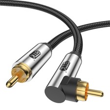 EMK 90 Degree Subwoofer Cable,RCA Male to Male Digital Coaxial Audio Cable for T