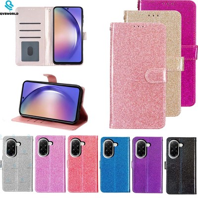 Glitzer PU Leder Brieftasche Hülle Handy Hülle für Xiaomi 15 14T 13 Poco M7 Pro