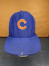 Vintage New Era Chicago Cubs USA Made Blue Mesh SnapBack Hat MLB Youth/Men Small