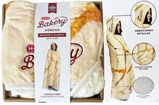 ⭐NEW! HEB Bakery Concha Wearable Blanket w/Hood | Plush Sherpa Lining | 90"x60"⭐
