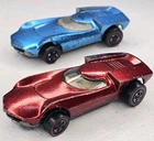 Hot Wheels Redline Lot Of 2 TurboFire Light Blue & Red W/ White Interior Vintage