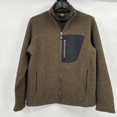 Aigle Polartec Full Zip Men s Size M Brown Black Moteled Fleece Jacket