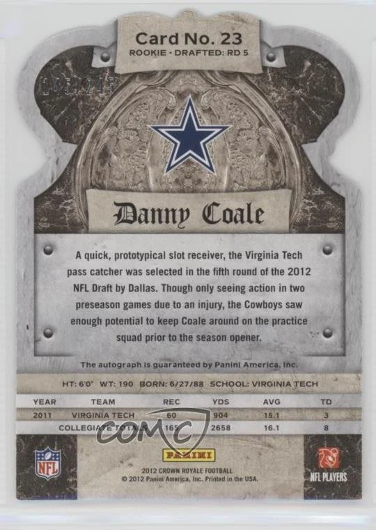 2012 Crown Royale Rookie Signatures /245 Danny Coale #23 Auto RC - Image 2 of 2