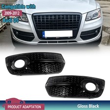 Fog Light Cover Grille Gloss Black Sq5 Style 2x For 2009-2012 Audi Q5 Wo S-line