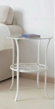 The IKEA Klingsbo White Side Table with Glass Top. Brand New Still In The Box