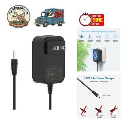 Extra Long 6FT Echo Power Cord - Reliable 21W Charger for Alexa and Fire TV