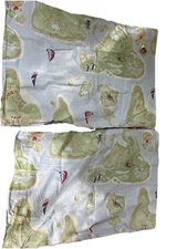 Pottery Barn Kids Explorer Island Map Animals Standard Pillow Case Sham Set 2