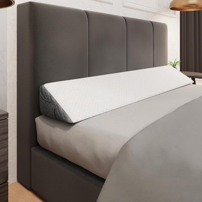 Modern 60-Inch Wedge Pillow - Memory Foam Bed Gap Filler with Side Pockets