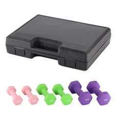 （2lbs+3lbs+5lbs) Dumbbell Set Light Dumbbell Set with Storage Plastic Case