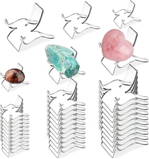 (36 PCS 3 Size Display Stand,Acrylic Rock Display Stands,Clear Display Easel Sta