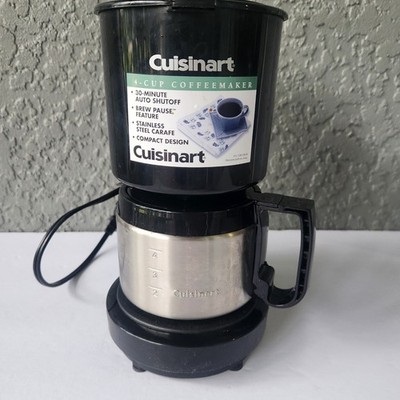 Cuisinart DCC-450BK 4-Cup Coffeemaker Stainless Steel Carafe Black Compact