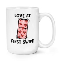 Liebe Bei Erste Swipe 426Ml Groß Becher Tasse Valentinstag Freundin Lustig