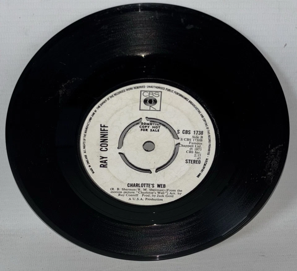 Ray Conniff – Harmony - 1973 Promo Vinyl 7" Single - S CBS 1738 - Image 3 of 3