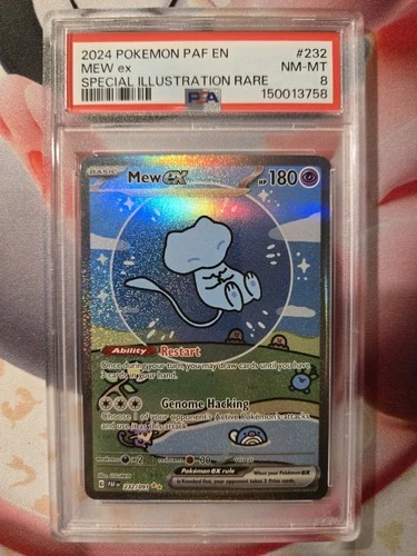 Pokémon Mew EX 2024 #232/091 Special Illustration Rare Paldean Fates PSA 8 🫧