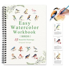 Watercolor Workbooks Birds, 15 Beautiful Paintings for Water Color Book Adult...