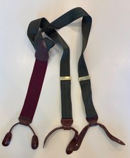 Saks Fifth Avenue Suspenders Silk Button-On Braces