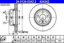 2 x Bremsscheibe ATE 24.0124-0242.2 f�r BMW Z4 Roadster