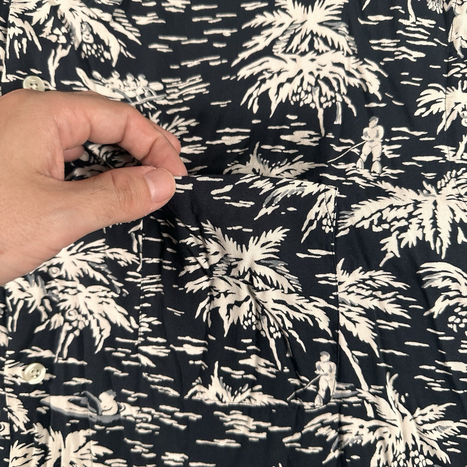 Polo Ralph Lauren Shirt Men 2XL Rayon Caldwell Hawaiian Palm Tree Camp Vacation thumbnail 4