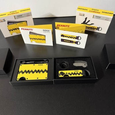 RARE NIB Ridge Slim RFID Blocking Wallet PEANUTS/Charlie Brown +Keycase