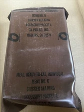 Vintage 1992 U.S. Military MRE made by So-Pak-Co Chicken Ala King Pack A