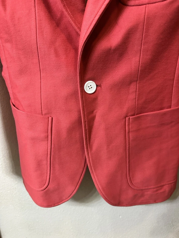 Blazer Ralph Lauren para mujer parche con logotipo doble tejido rojo talla 0 Foto 4 de 4