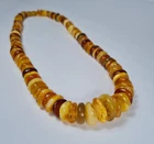 Baltic Amber Necklace Brown Yellow Butterscotch Egg Yolk Natural Stone 1295